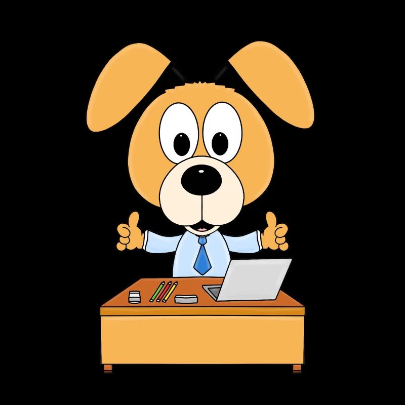 HUND - ARBEIT - JOB - CHEF - MITARBEITER
