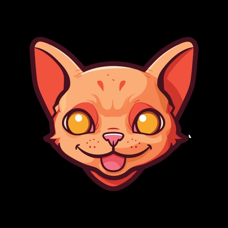 Illustration à l’aquarelle de dessin animé Devon Rex chat rouge