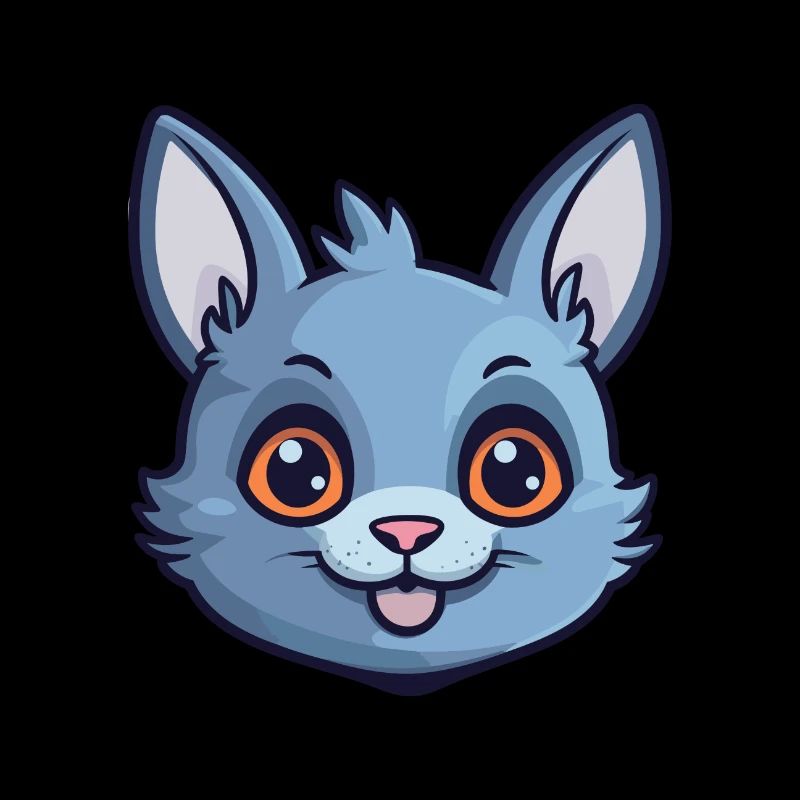 Illustration d’aquarelle de bande dessinée de chat bleu russe