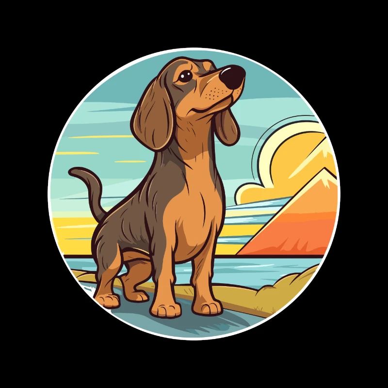 Westphalian Dachsbracke Dog Breed Cartoon Kawaii