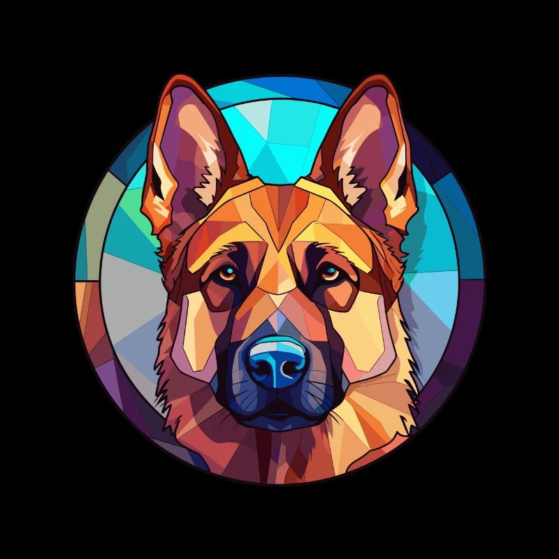 Deutscher Schäferhund Bunte Karikatur