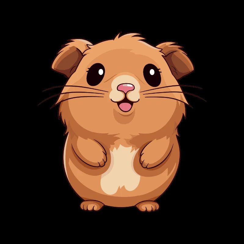 Cochon d’Inde mignon heureux kawaii dessin animé Clipart Anima