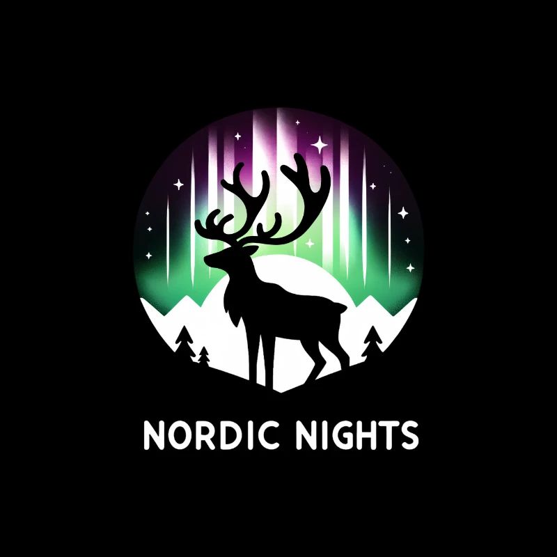 Nordic reindeer silhouette