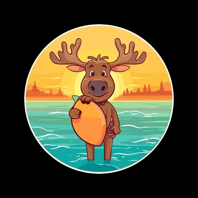 orignal drôle dessin animé kawaii plage illustration