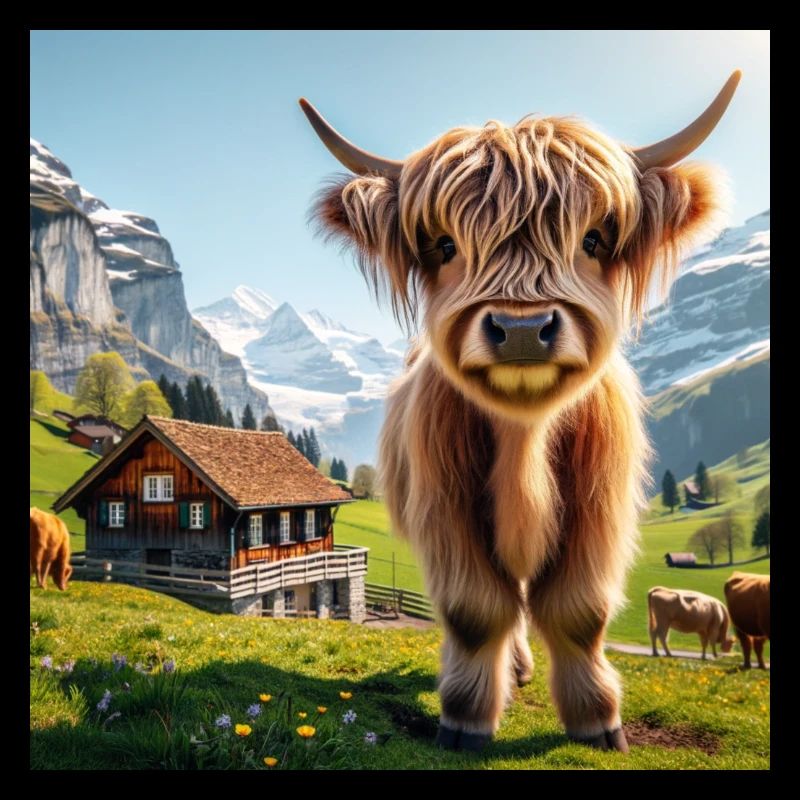 Vache Highland douce et moelleuse