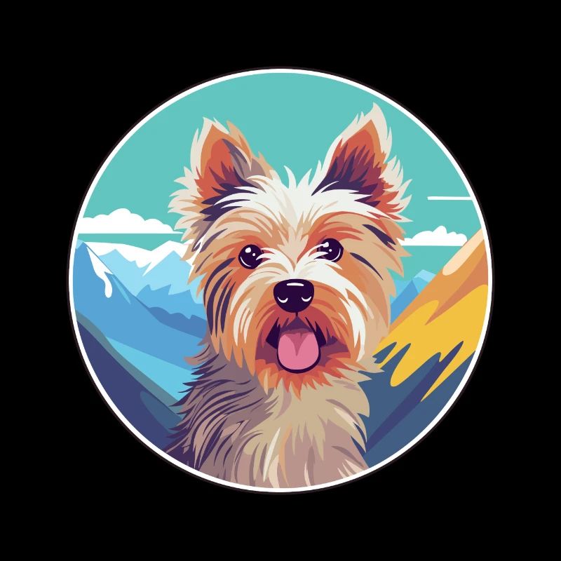 Australian Terrier Hunderasse Karikatur Kawaii Waterc