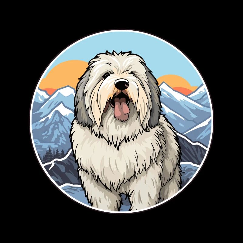 Alter englischer Schäferhund Hunderasse Cartoon Kawaii Wate