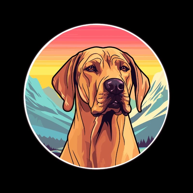 Rhodesian Ridgeback chien race dessin animé Kawaii eau
