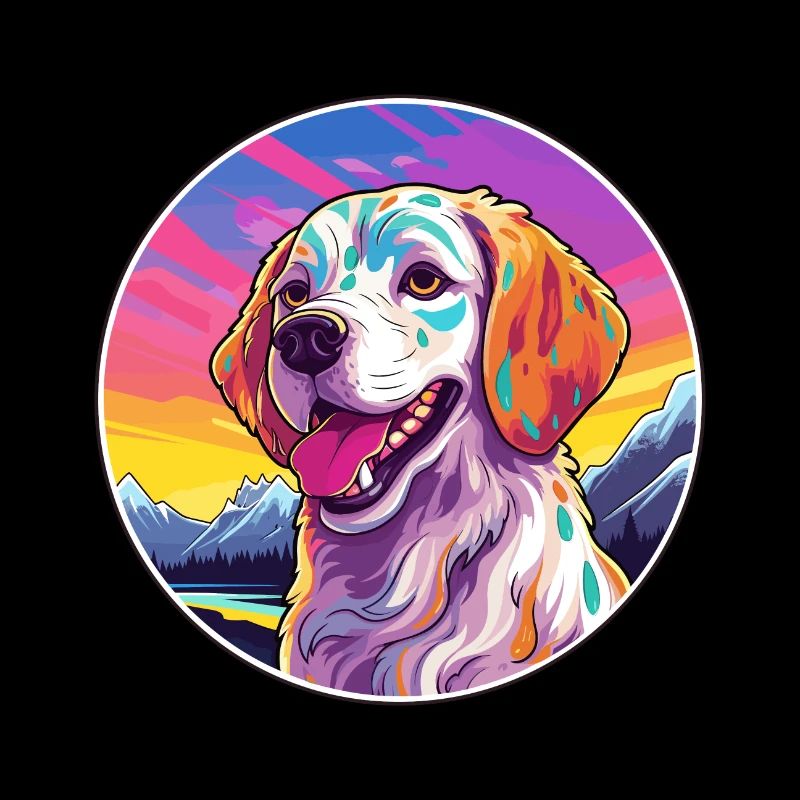 Akbash chien race dessin animé Kawaii aquarelle