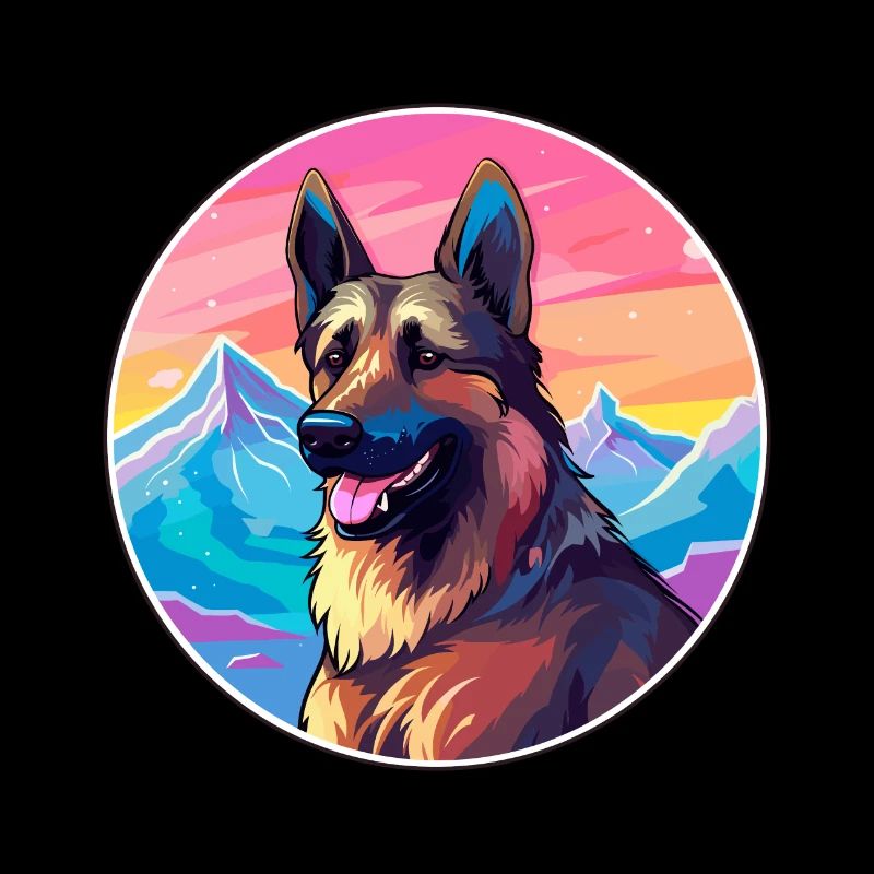 Belgischer Schäferhund Malinois Hunderasse Cartoon Kawaii