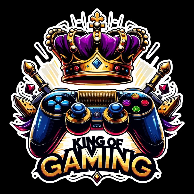King of Gaming - Controller und Krone Illustration