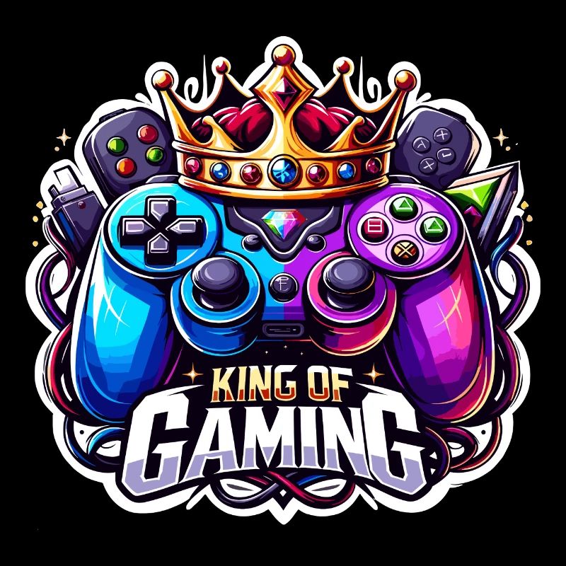 King of Gaming - Controller und Krone Illustration