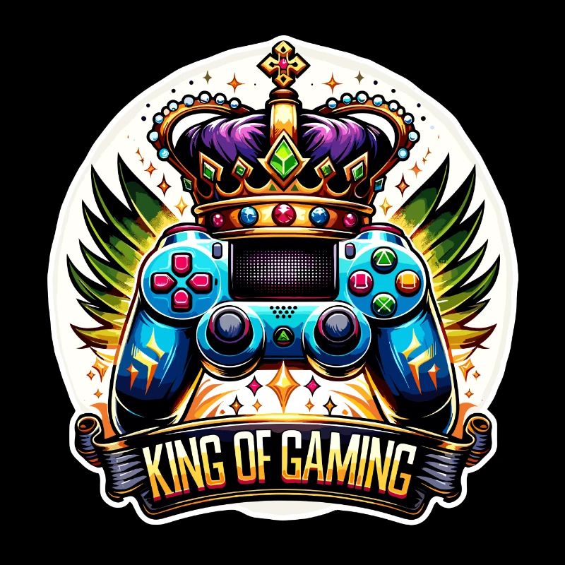 King of Gaming - Controller und Krone Illustration