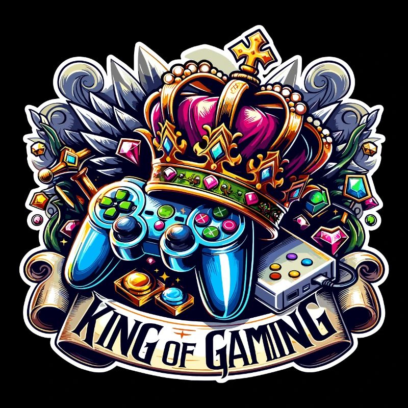 King of Gaming - Controller und Krone Illustration