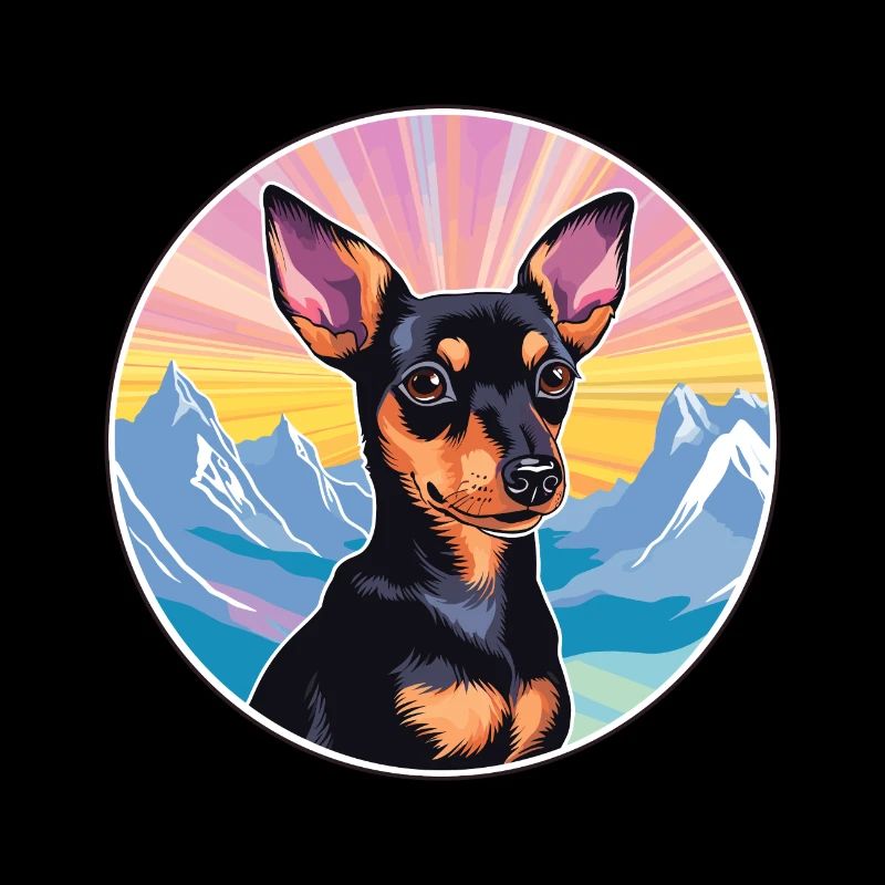 Manchester Terrier Hunderasse Karikatur Kawaii Wasserc