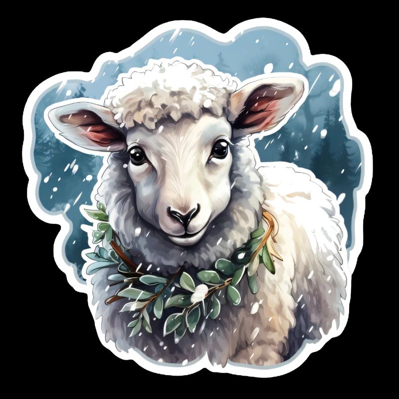 Agneau dans la neige