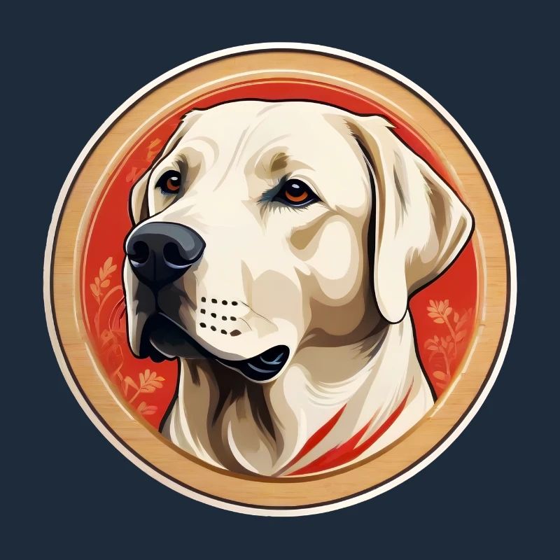 Labrador Head - Colored Round Illustration