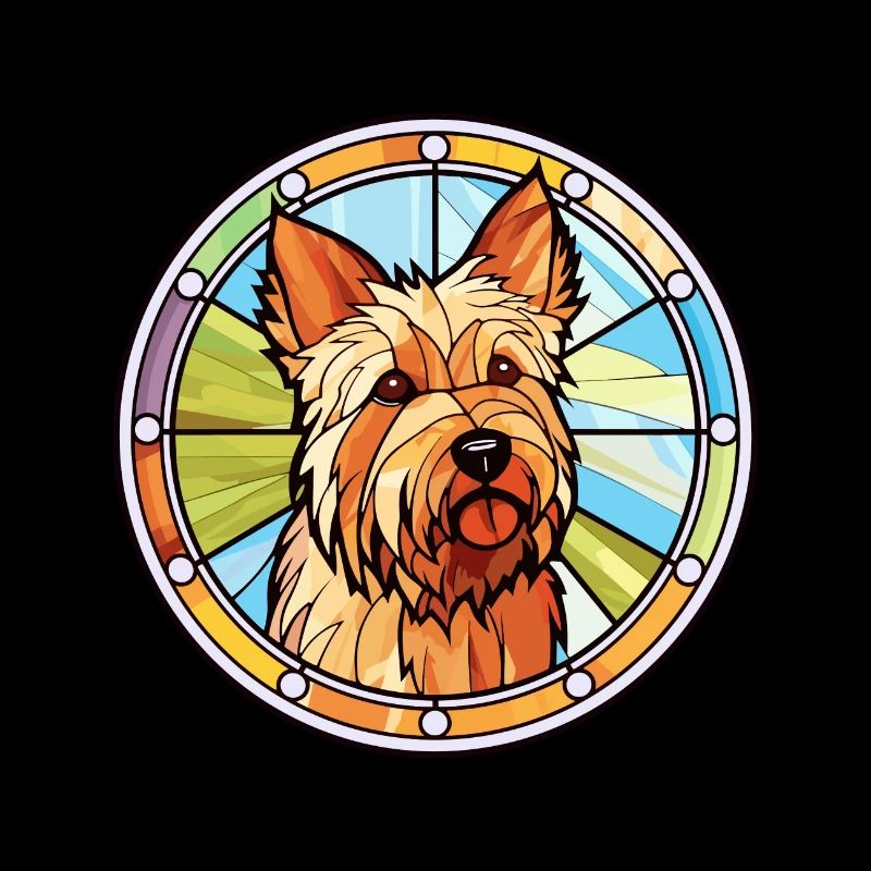 Australian Terrier Hunderasse Buntglas Colorfu