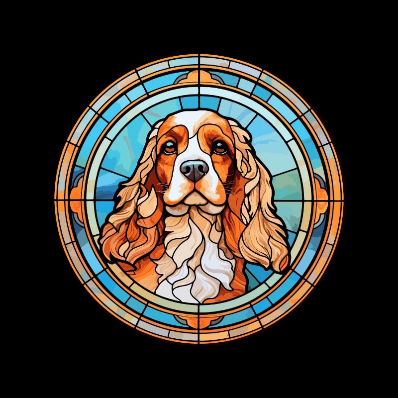 American Cocker Spaniel chien race vitrail Co