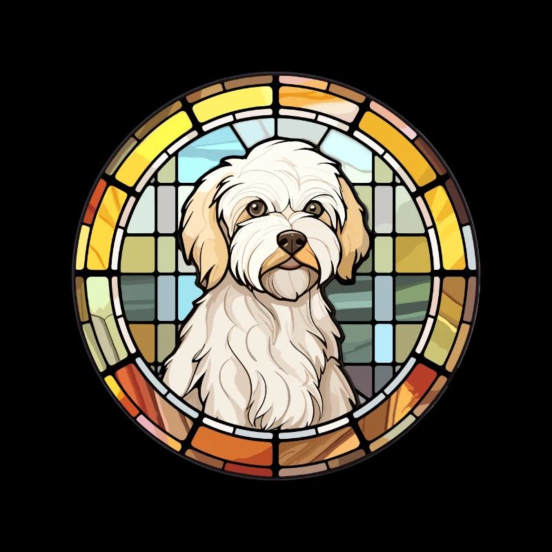 Coton De Tuléar chien race vitrail coloré W