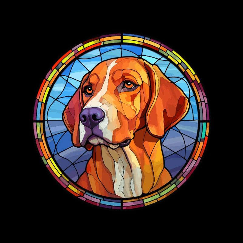 Anglais Coonhound chien race vitrail coloré