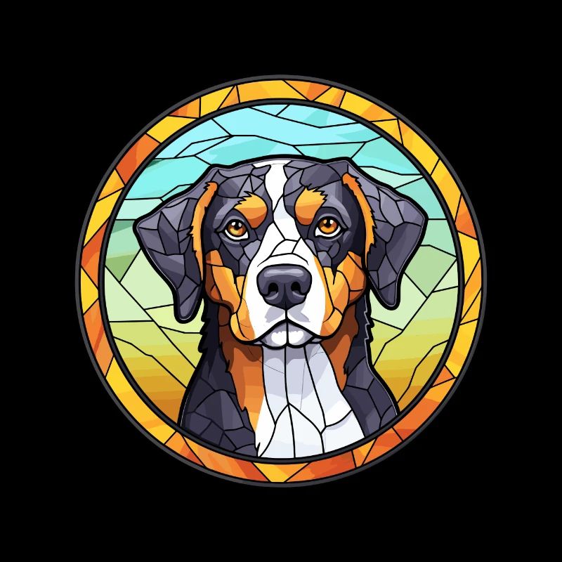 Entlebucher Sennenhund Rasse Buntglas Farbe