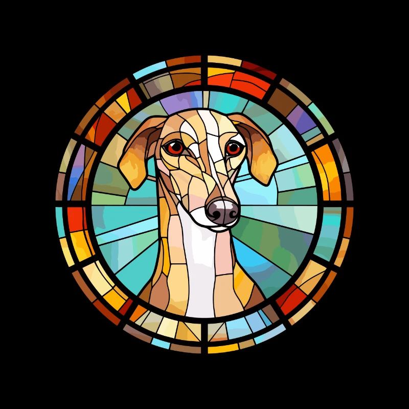 Galgo Español chien race vitrail coloré Wat