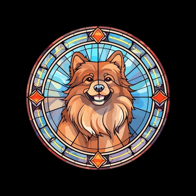 Eurasier Hunderasse Buntes Glas Buntes Wassercol