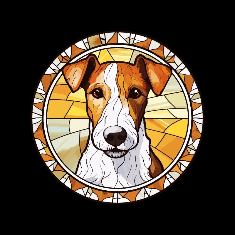 Foxterrier Glatte Hunderasse Buntglas Colorfu