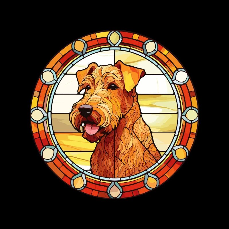 Irish Terrier Hunderasse Buntes Glas Wat