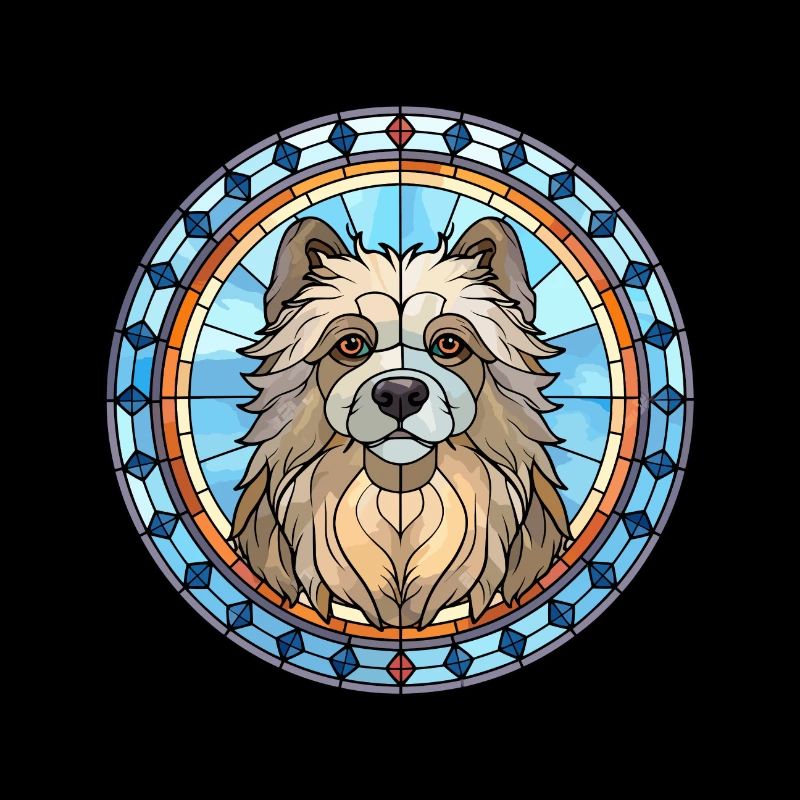 Keeshond Hunderasse Buntes Glas Buntes Wassercol