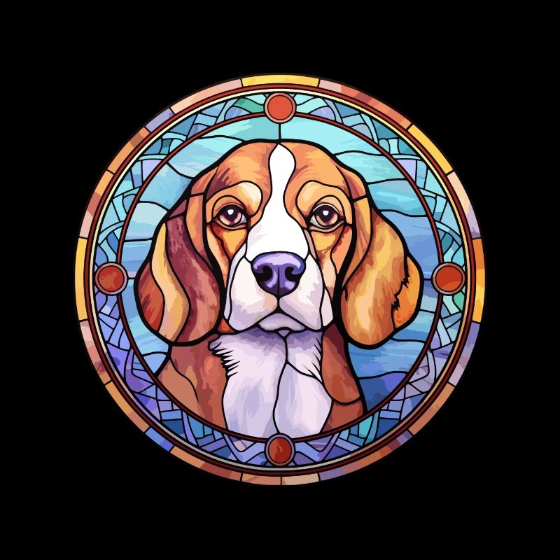 Kerry Beagle chien race vitrail coloré Wate
