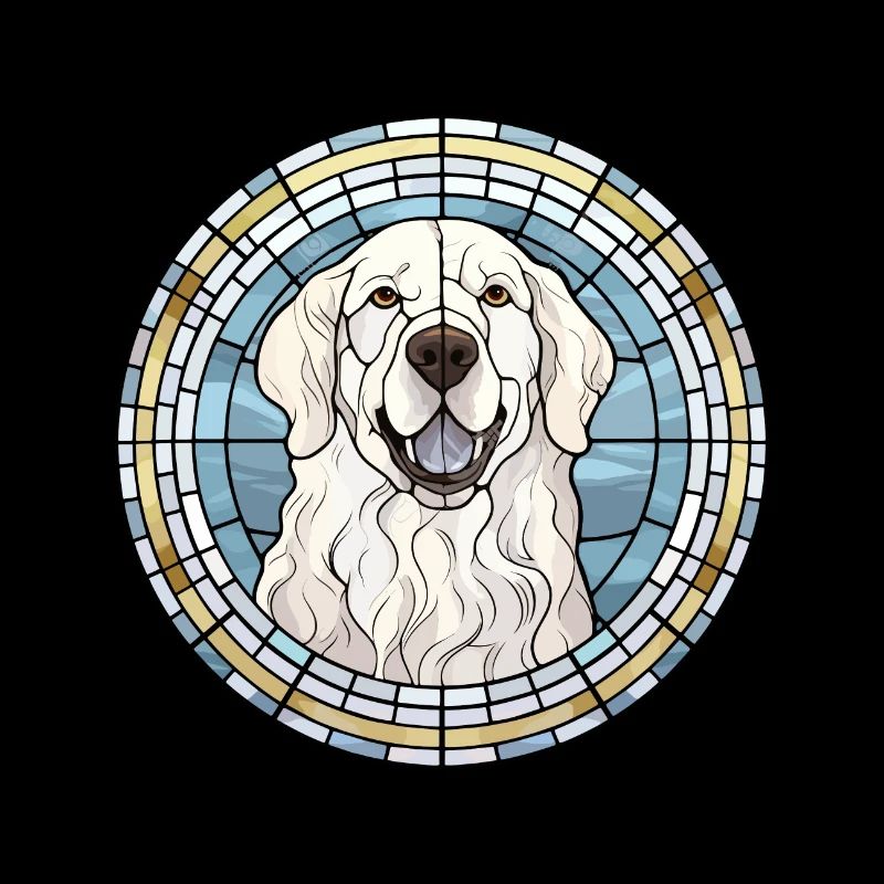Ungarische Kuvasz Hunderasse Buntglas Bunt