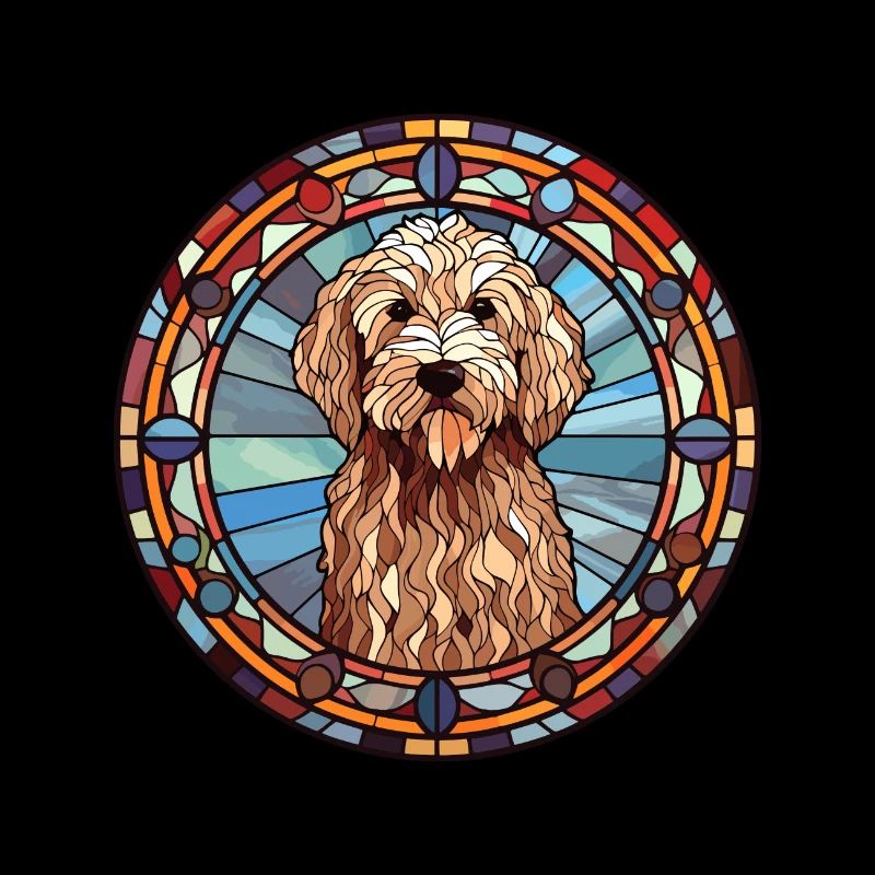 Labradoodle Hunderasse Buntes Glas