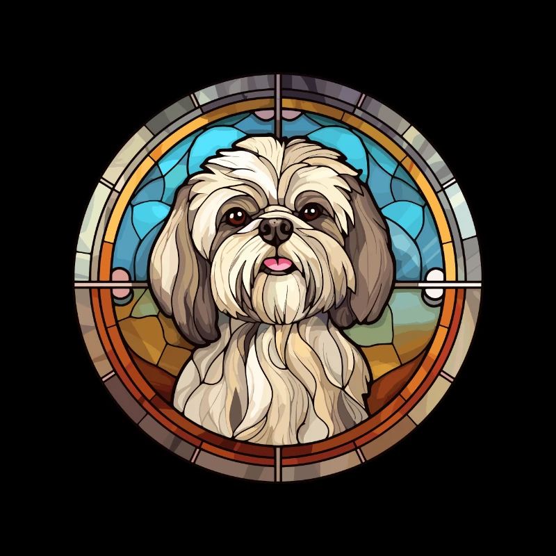 Lhasa Apso Hunderasse Buntes Glas Buntes Wasser