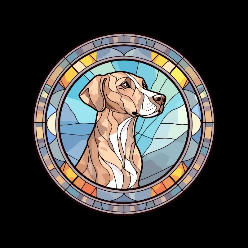 Mountain Cur Hunderasse Buntes Glas