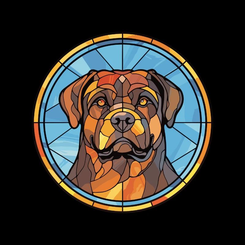 Rottweiler Hunderasse Buntes Glas Buntes Wasser
