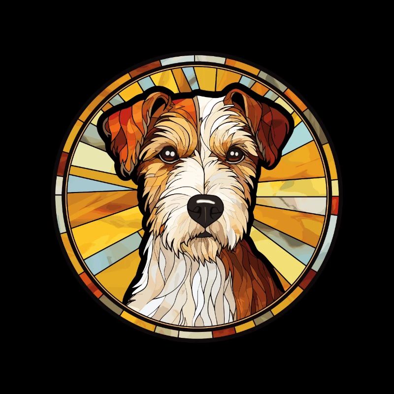 Parson Russell Terrier chien race vitrail Col