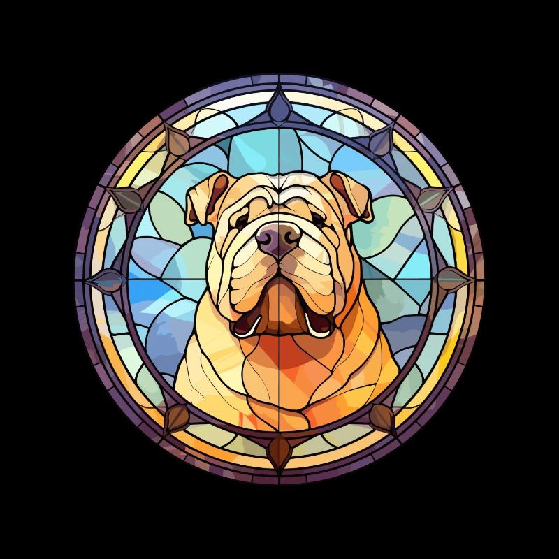 Shar Pei Hunderasse Buntes Glas Buntes Wasserkoll