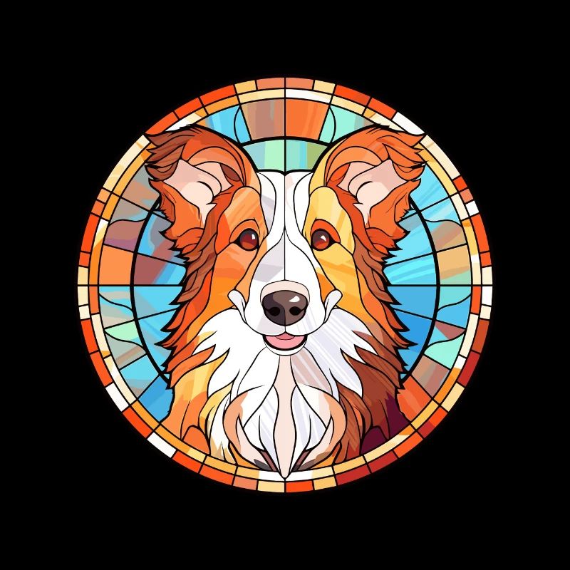 Shetland Schäferhund Hunderasse Buntglas Bunt