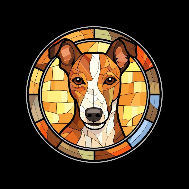 Glatter Foxterrier Hunderasse Buntglas Colorfu