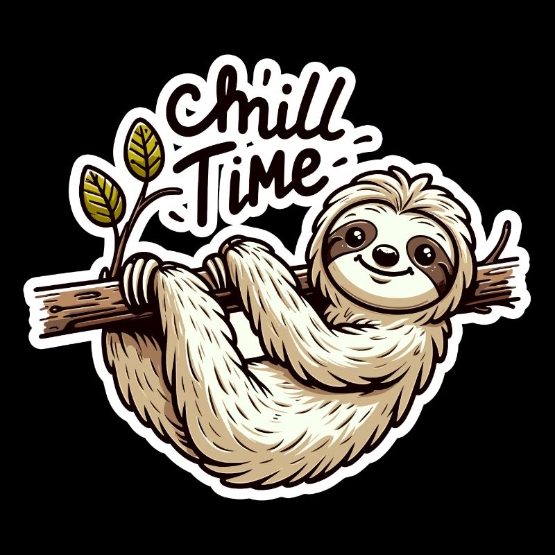 Chill Time - Faultier Illustration