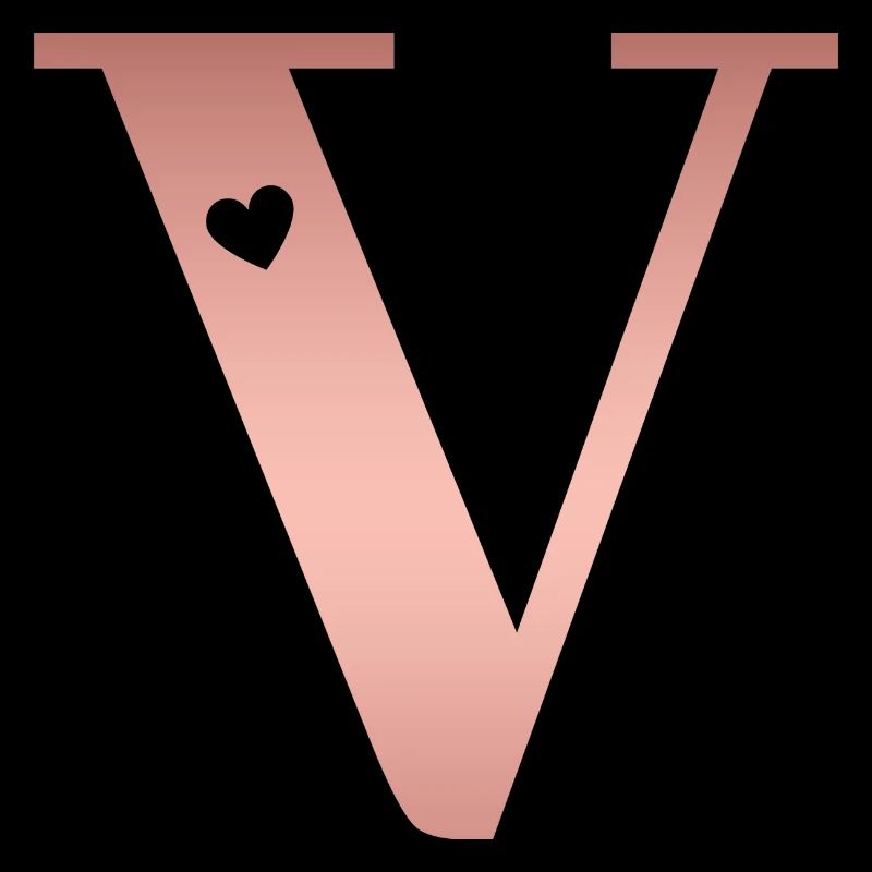 letter V rose gold