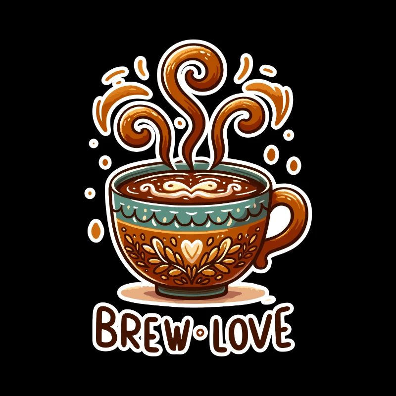 Brew Love - Coffee Cup Illustration
