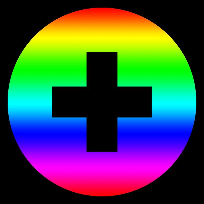 Runder Regenbogen plus Kreuz