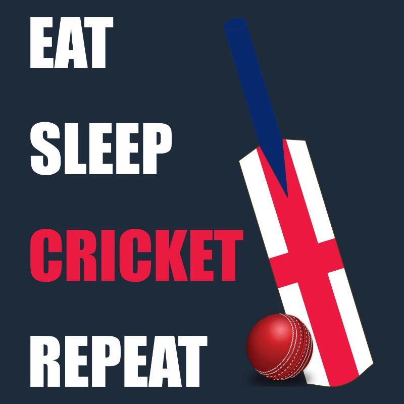 Manger Sommeil Cricket Répéter Angleterre Drapeau Cricket Batte
