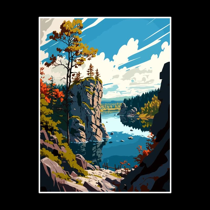 Parc national d’Ojcowski Pologne Affiche de voyage
