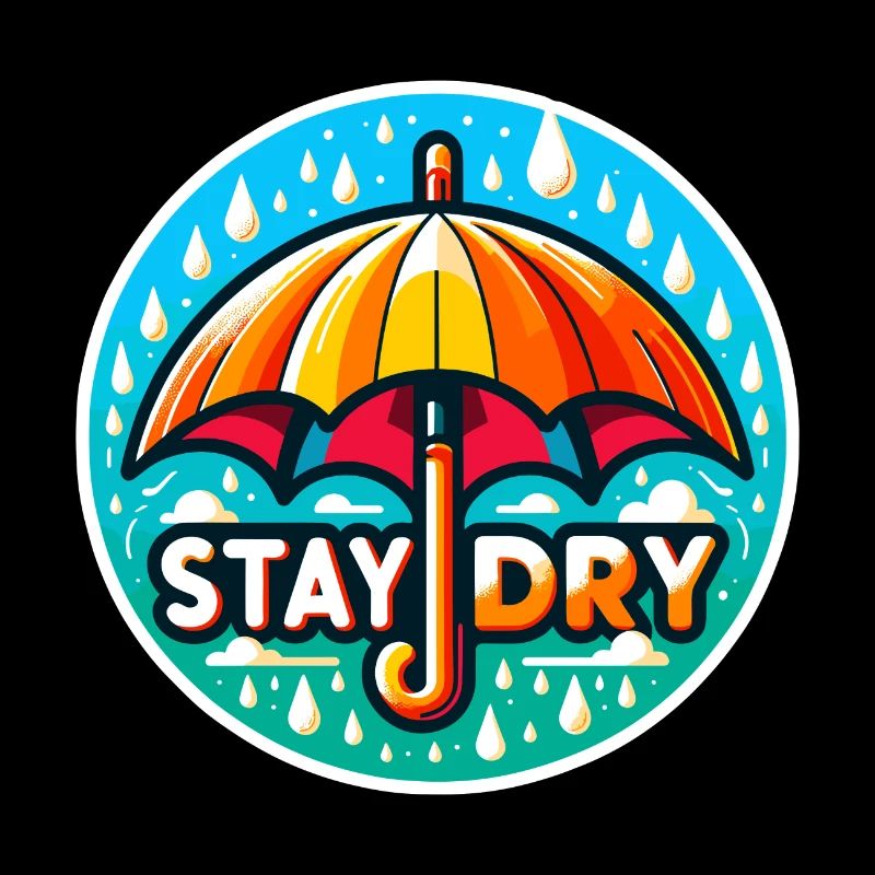 Restez au sec - Illustration de parapluie