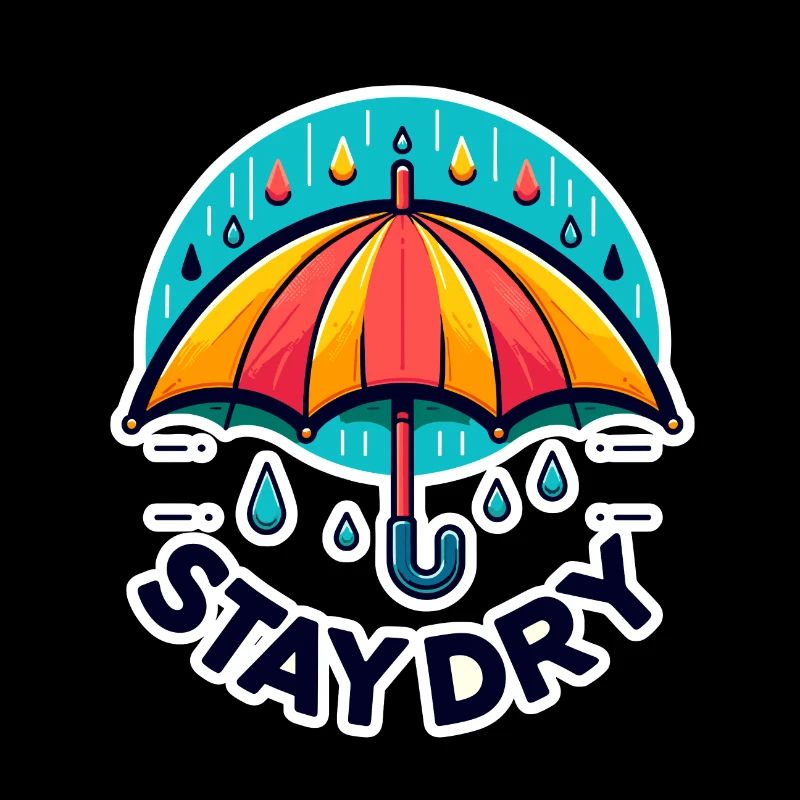 Restez au sec - Illustration de parapluie