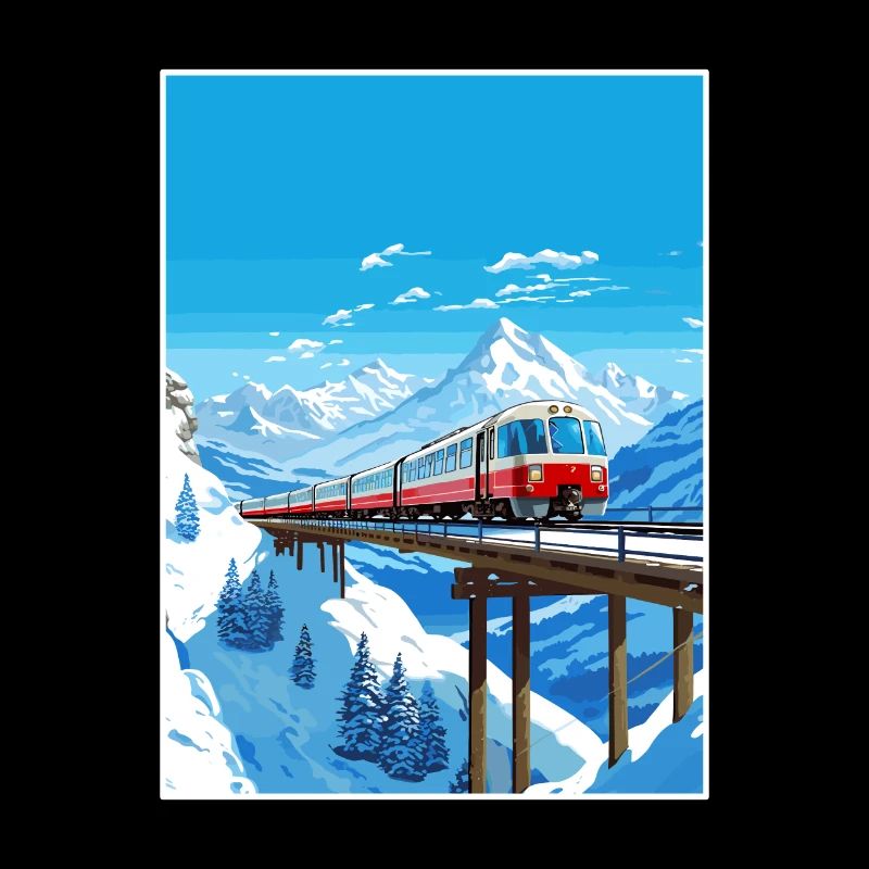 Glacier Express Suisse Affiche de voyage Vintage